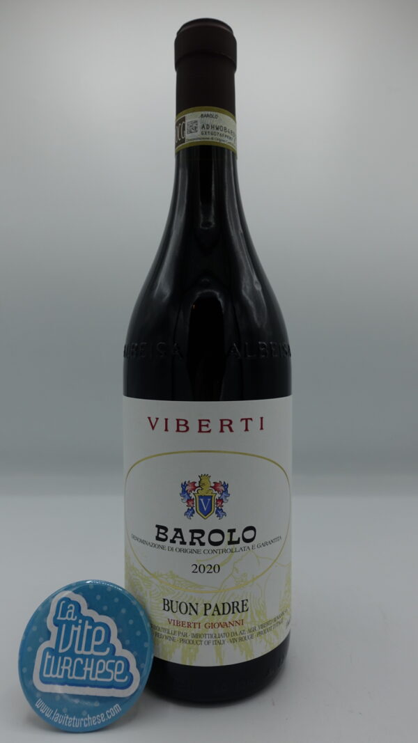 Giovanni Viberti – Barolo Buon Padre prodotto con diverse vigne situate tra Barolo, Monforte, Verduno, stile tradizionale. Cantina storica di Barolo.