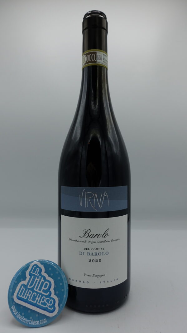 Virna - Barolo del Comune di Barolo prodotto con le vigne Preda, Sarmassa, Cannubi del paesi di Barolo, invecchiato per 18 mesi in botti e in acciaio.