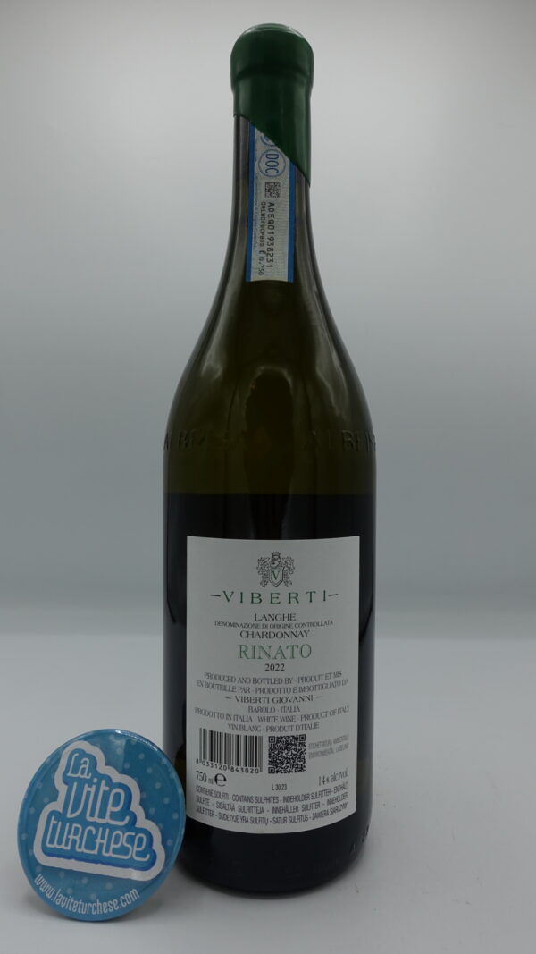 iovanni Viberti – Langhe Chardonnay Rinato – 2022 - back Giovanni Viberti - Langhe Chardonnay Rinato produced in Barolo from 30-year-old vines, aged 60% in wooden barrels.