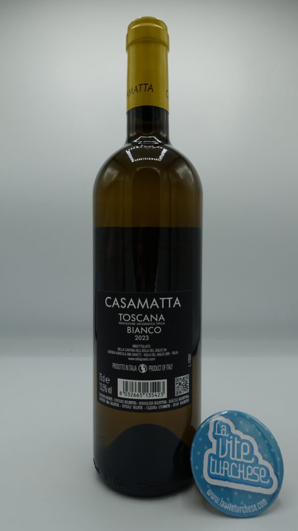 Bibi Graetz - Casamatta Isola del Giglio Toscana Bianco made with 60% Ansonica, 30% Vermentino and 10% Trebbiano, vinified in steel tanks.