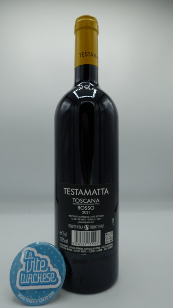 Bibi Graetz – Testamatta IGT Toscana Rosso – 2021 - back Bibi Graetz – Testamatta IGT Toscana Rosso prodotto con piante di 50/80 nella zona di Fiesole, invecchiato per 20 mesi in barrique.