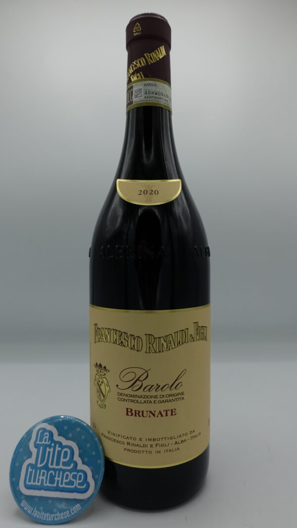 Francesco Rinaldi Barolo Brunate produced in the vineyard of the same name located between La Morra and Barolo villages. totally exposed on the southern slope.