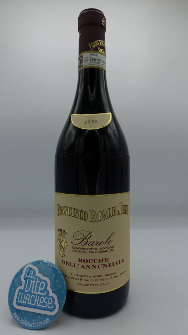 Francesco Rinaldi e Figli Barolo Rocche dell'Annunziata produced in the vineyard of the same name located in La Morra, facing south with sandy soils.