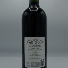 Giodo – La Quinta Toscana Igt – 2021 - back Giodo – La Quinta Toscana Igt prodotto con uva Sangiovese, vinificato per 12 mesi in tonneaux e grandi botti da 2500 litri.
