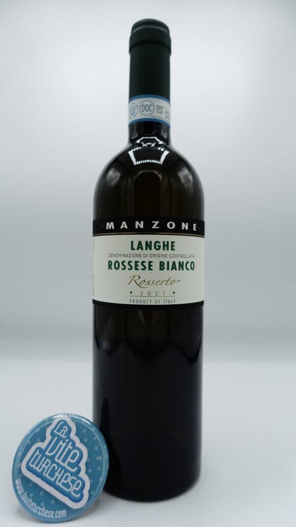 Giovanni Manzone - Langhe Rossese Bianco Rosserto prodotto unicamente a Monforte d'Alba, clone antico, riscoperto negli anni '70. vino vegetale e ricco.