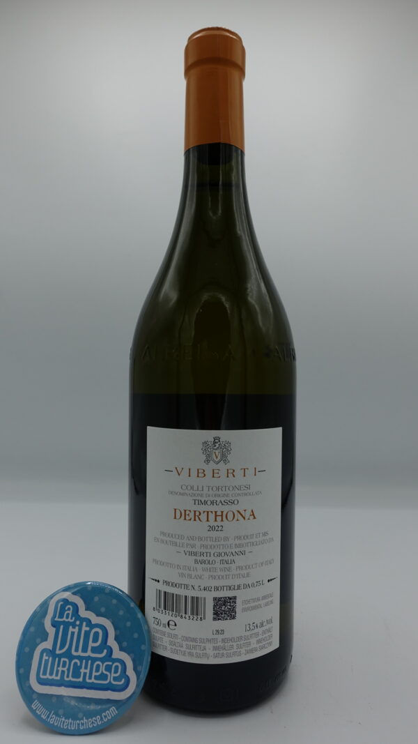 Giovanni Viberti - Derthona Timorasso produced for the first time with the 2022 vintage, vineyards in Monleale, vinified in steel tanks.