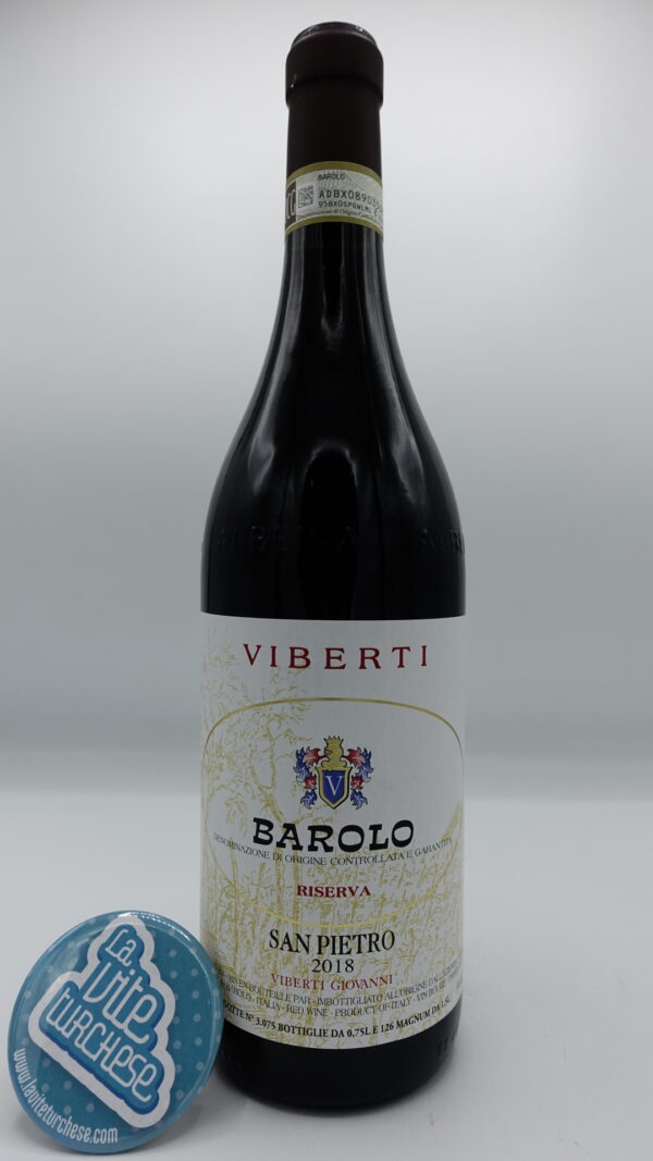 Giovanni Viberti - Barolo San Pietro Riserva produced in the single vineyard located between La Morra and Barolo, aged for 46 months in large barrels.