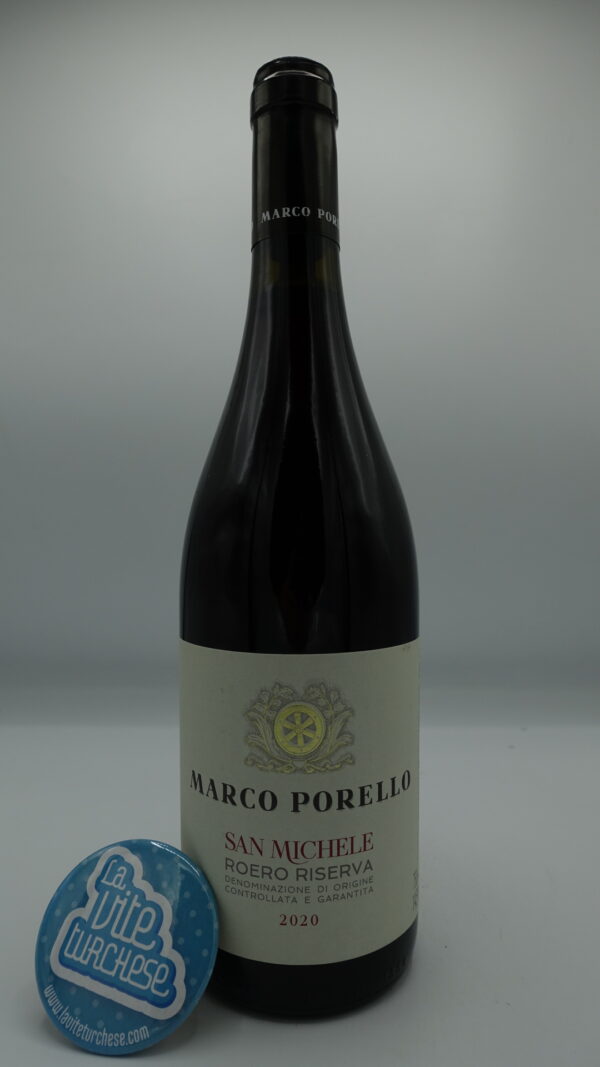 Marco Porello - Roero Riserva San Michele produced in the vineyard of the same name located in Canale in the Roero, only 3800 bottles. Aged for 2 years in barrels.