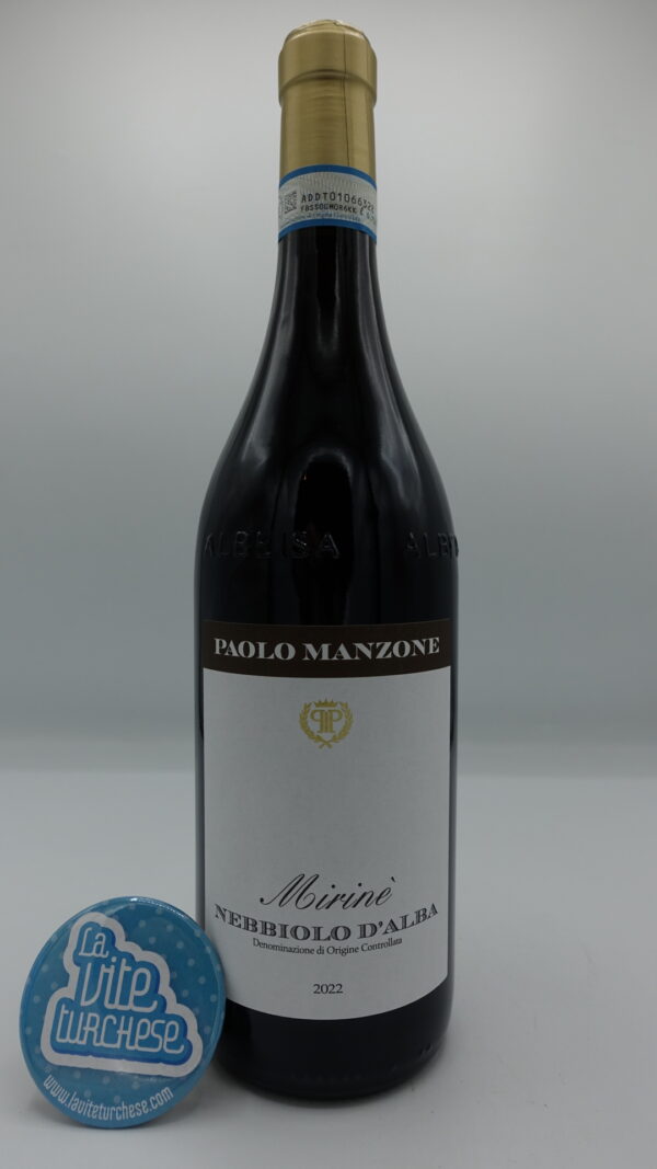 Paolo Manzone - Nebbiolo d'Alba Mirinè produced in vineyards in Sinio a few kilometers from Serralunga, aged for 12 months in tonneaux.