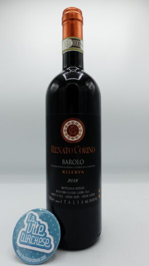 Renato Corino – Barolo Riserva prodotto in 1200 bottiglie solo nelle annate più meritevoli dalla vigna Rocche dell'Annunziata, 6 anni di invecchiamento.