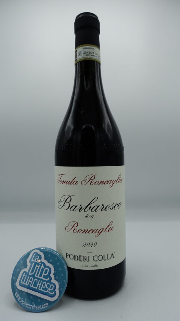 Poderi Colla - Barbaresco Roncaglie produced in the single vineyard of the same name located in Barbaresco village, aged for 15 months in large oak.