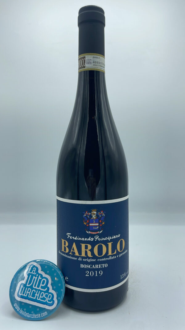 Ferdinando Principiano - Barolo Boscareto produced in the vineyard of the same name located in the commune of Serralunga. Michet clone. 3000 bottles produced.