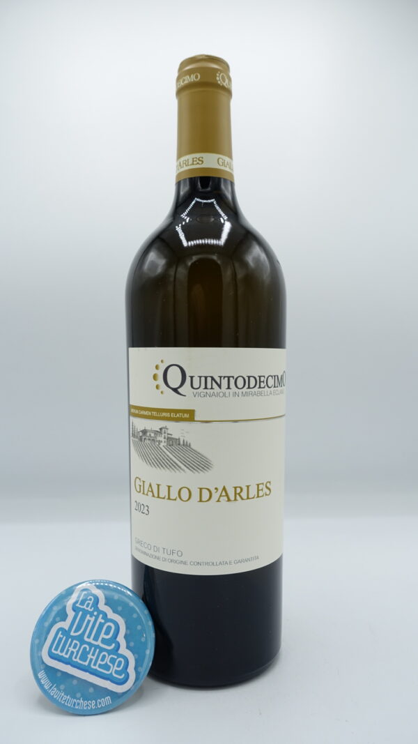 Quintodecimo - Giallo d'Arles Greco di Tufo produced in the same vineyard located in Tufo, dedicated to Van Gogh for the intense color of this grape.