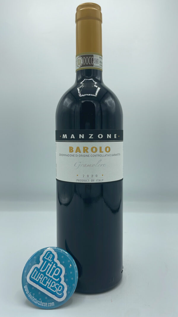 Giovanni Manzone - Barolo Gramolere produced in the vineyard of the same name located in Monforte d'Alba, facing southwest with clay soils rich in stones.