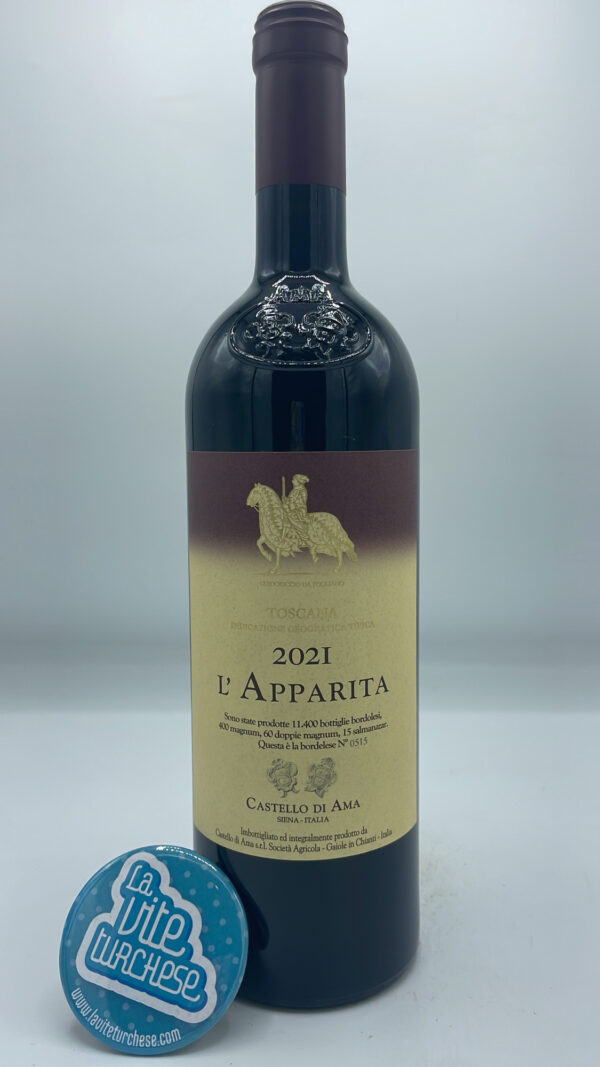 Castello di Ama - L'Apparita Toscana Igt made from Merlot grapes in Gaiole in Chianti, aged for 14 months in barriques.