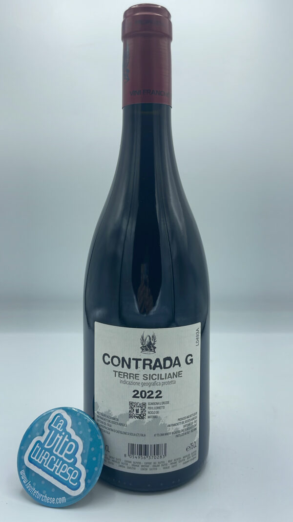 Passopisciaro - Contrada Guardiola Terre Siciliane produced in the vineyard of the same name located on Etna Volcano at 800 meters, Nerello Mascalese grapes.