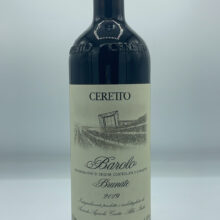 Ceretto – Barolo Brunate prodotto nell'omonimo pregiato cru situato tra La Morra e Barolo, famoso per la classe e la struttura.