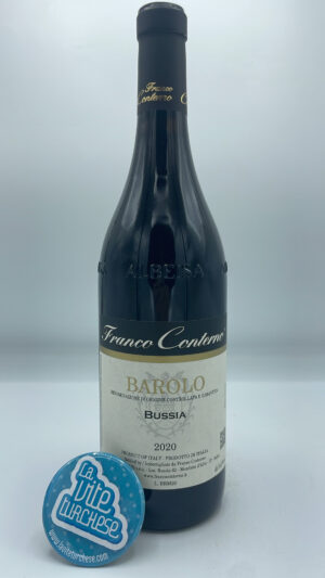 Franco Conterno – Barolo Bussia prodotto nell'omonima vigna situata a Monforte d'Alba famoso per i suoli argillosi, invecchiato 3 anni in botti grandi.