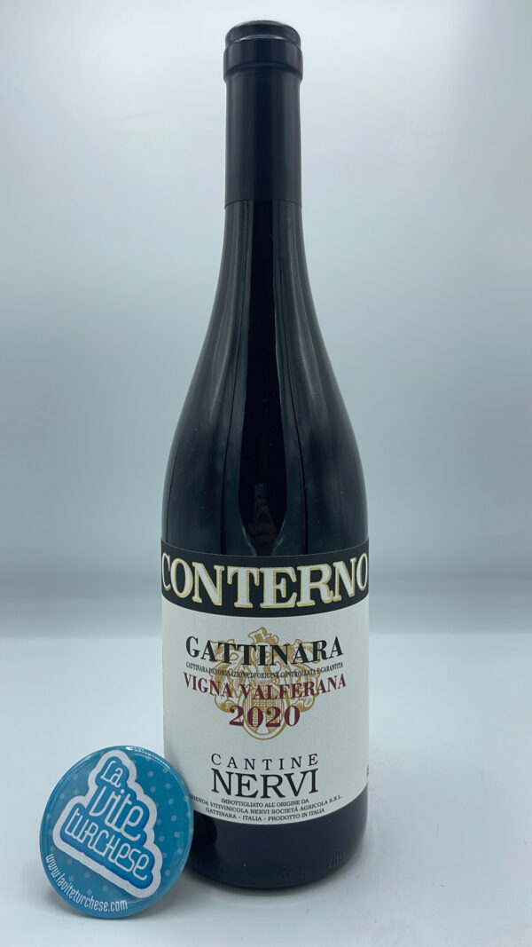 Nervi - Gattinara Vigna Valferana produced in the vineyard of the same name located in Gattinara in northern Piedmont, rich soils with magnesium. 6000 bottles produced.