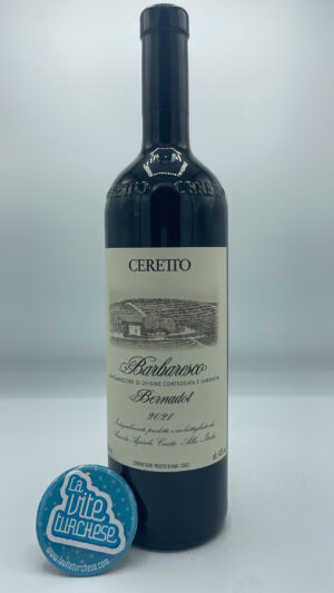 Ceretto - Barbaresco Bernadot prodotto nell'omonima vigna situata a Treiso a 400 metri di altitudine con suoli sabbiosi e calcarei. Invecchiamento di 24 mesi