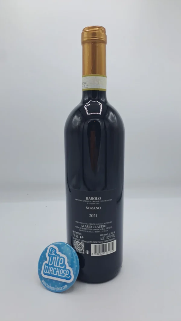 Claudio Alario – Barolo Sorano – 2021 - back Claudio Alario – Barolo Sorano prodotto nell'omonima vigna di Serralunga d'Alba, invecchiato per 24 mesi in barrique, più 12 mesi in bottiglia.