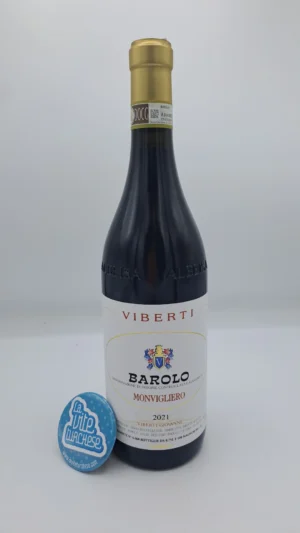 Giovanni Viberti – Barolo Monvigliero prodotto nella vigna più importante di Verduno, meno di 4060 bottiglie prodotte. 2 anni di invecchiamento.