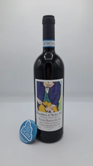 Cesare Bussolo - Barbera d'Alba Santa Lucia prodotta nell'omonima vigna situata a La Morra, con rese basse e 12 mesi di affinamento in barrique usate.