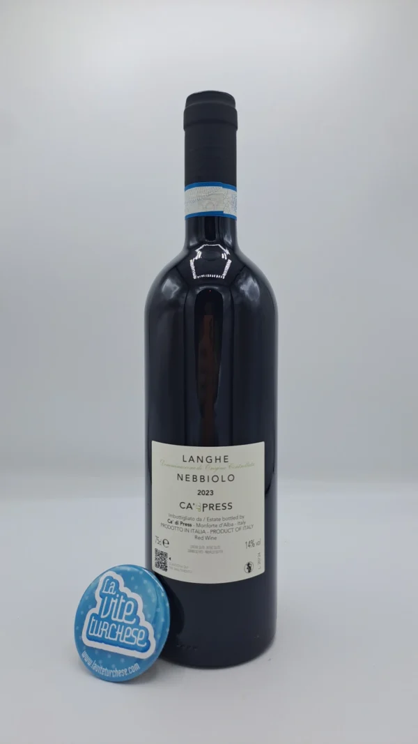 Cà di Press - Langhe Nebbiolo prodotto con vigne esposte a sud est a Monforte, invecchiato in vasche di acciaio per 8 mesi.