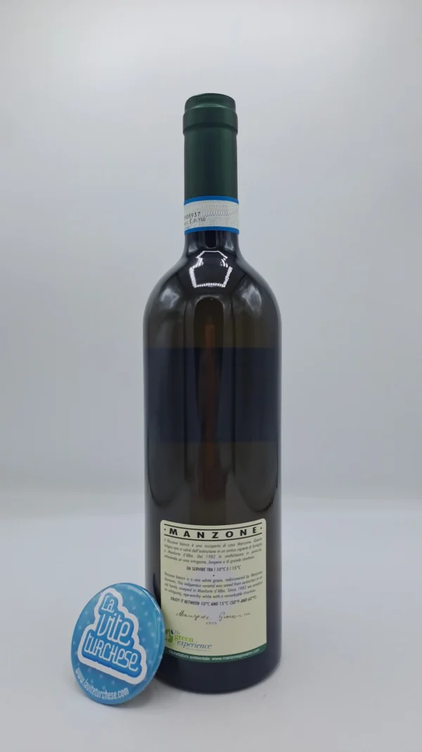 Giovanni Manzone - Langhe Rossese Bianco Rosserto – 2022 - back Giovanni Manzone - Langhe Rossese Bianco Rosserto prodotto unicamente a Monforte d'Alba, clone antico, riscoperto negli anni '70. vino vegetale e ricco.