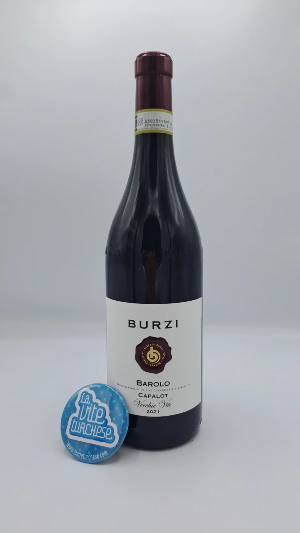 Burzi Alberto - Barolo Capalot Vecchie Viti produced in the vineyard of the same name in La Morra with 80-year-old plants, vinified for 24 mei in large wooden barrels.