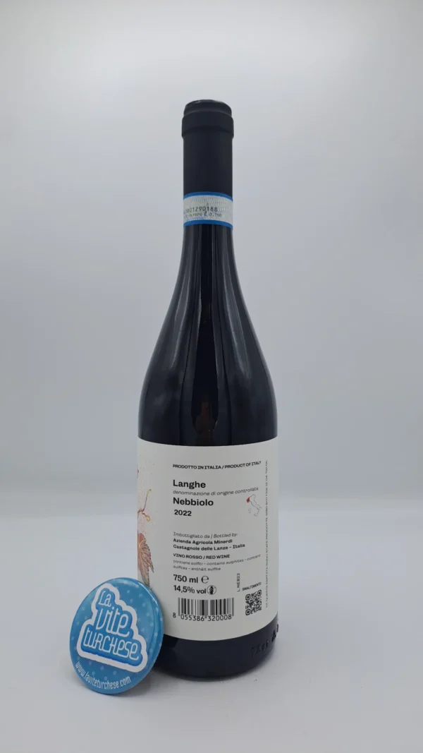 Minerdi - Langhe Nebbiolo prodotto nella vigna Serracapelli di Neive nella zona di Barbaresco, invecchiato per 6 mesi in botti piccole e Tonneaux usate.