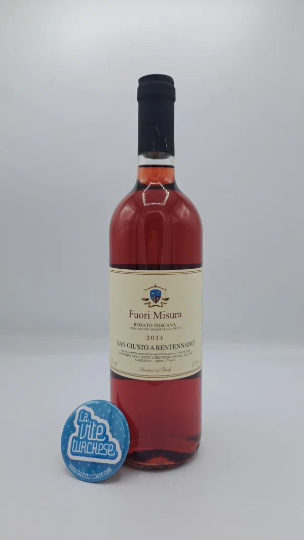 San Giusto a Rentennano – Fuori Misura Rosato Toscana ottenuto con il mosto di uva Sangiovese, Canaiolo e Merlot, vinificato in vasche di acciaio.