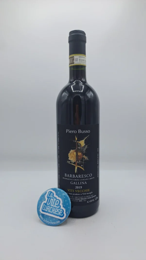 Piero Busso - Barbaresco Gallina Viti Vecchie produced with plants from the 1950s located in the commune of Neive, 900 bottles produced.