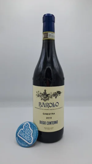 Diego Conterno – Barolo Ginestra prodotto nell'omonima vigna situata a Monforte d'Alba, messo in commercio dopo 5 anni di invecchiamento.