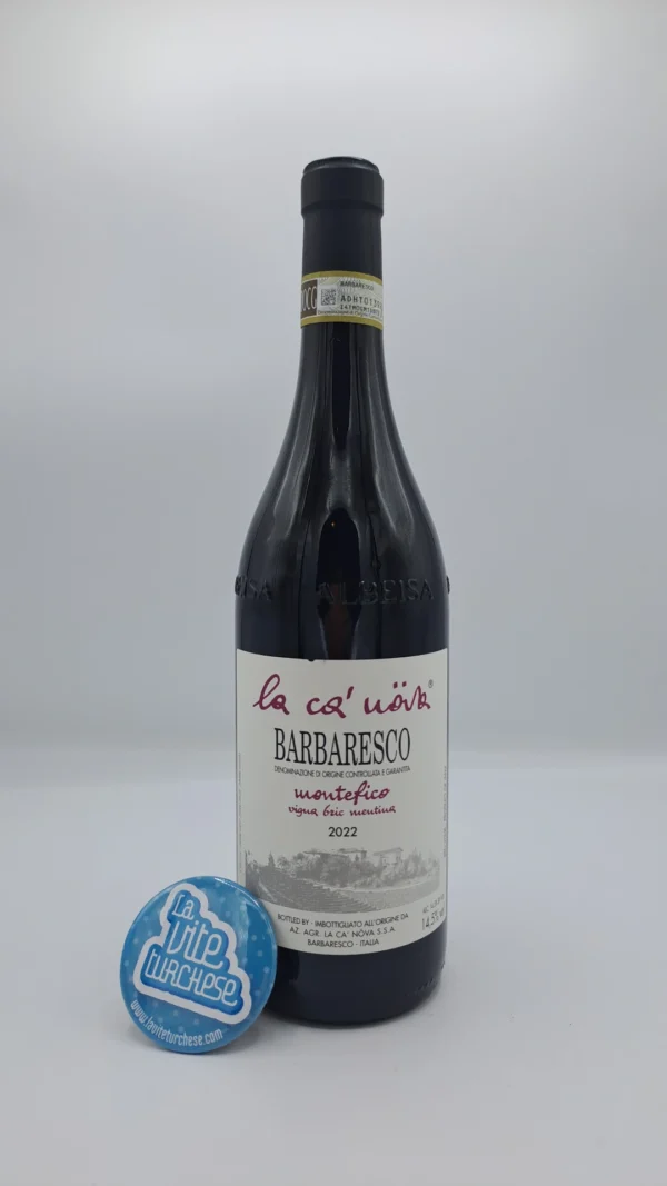 La Ca' Nova – Barbaresco Montefico vigna Bric Mentina prodotto nell'omonima vigna situata a Barbaresco con 18 mesi di affinamento in rovere.