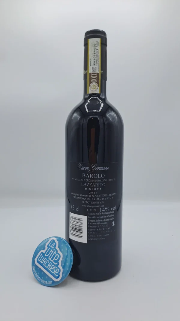 Ettore Germano – Barolo Lazzarito Riserva – 2019 - back Ettore Germano - Barolo Lazzarito Riserva produced with 90-year-old plants in the vineyard of the same name in Serralumga, aged for 7 years in the cellar.
