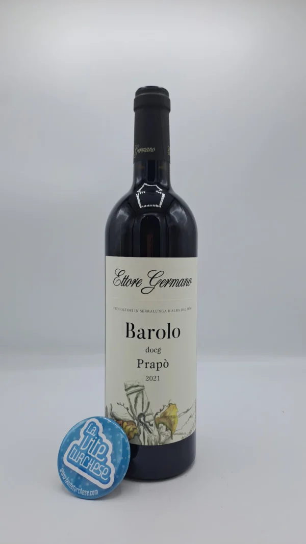 Ettore Germano – Barolo Prapò prodotto nell'omonima vigna situata a Serralunga, esposta a sud est con piante di 50 anni e suoli calcarei.