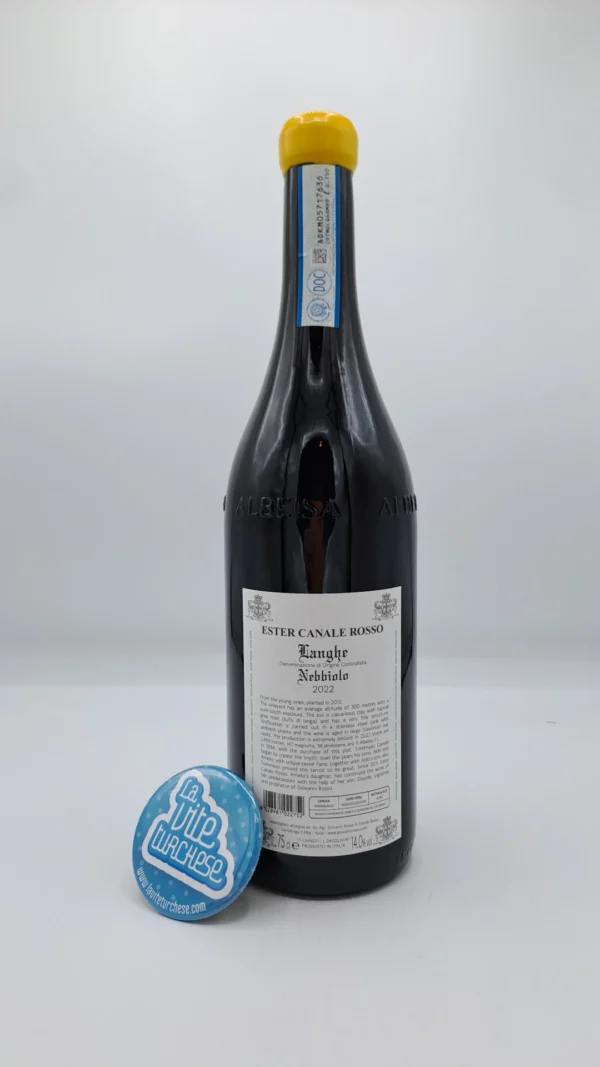 Giovanni Rosso – Langhe Nebbiolo Vignarionda Ester Canale Rosso – 2022 - back Giovanni Rosso – Langhe Nebbiolo Vignarionda Ester Canale Rosso prodotto con le piante più giovani della parcella Vignarionda a Serralunga.