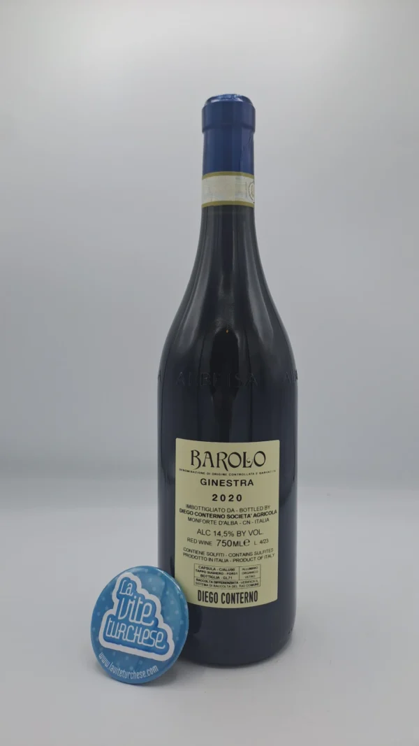 Diego Conterno – Barolo Ginestra prodotto nell'omonima vigna situata a Monforte d'Alba, messo in commercio dopo 5 anni di invecchiamento.