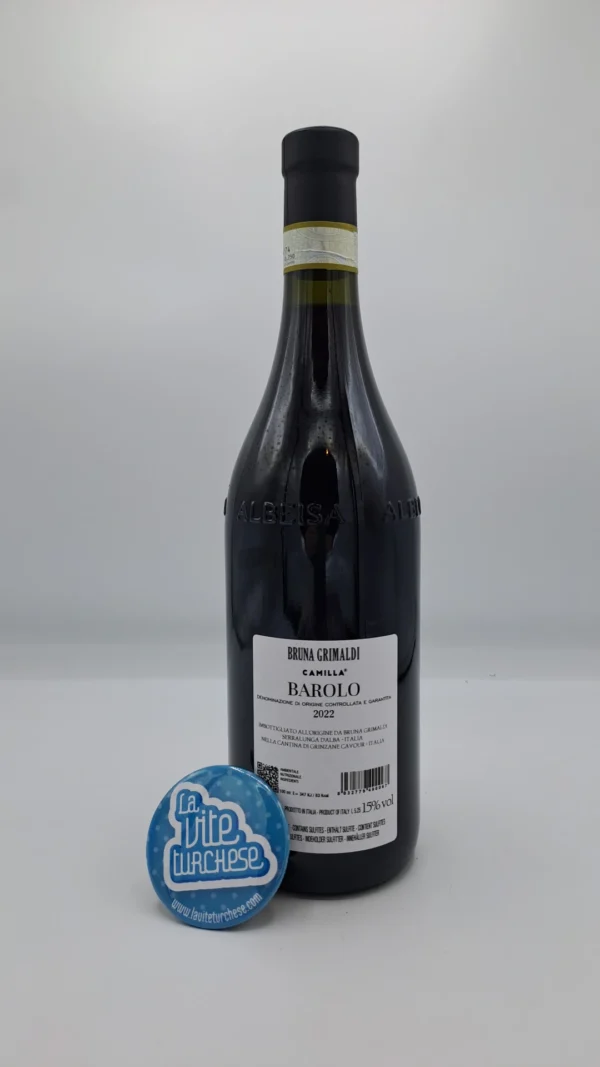Bruna Grimaldi – Barolo Camilla prodotto con l'assemblaggio di divere vigne situate tra Grinzane Cavour, La Morra e Verduno e Serralunga.
