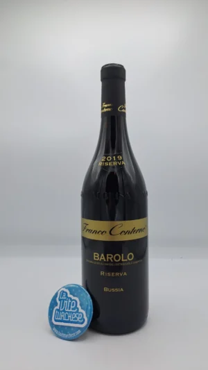 Franco Conterno – Barolo Riserva Bussia prodotto con le piante di 70 anni nell'omonima vigna situata a Monforte, invecchiato per 6 anni in cantina.