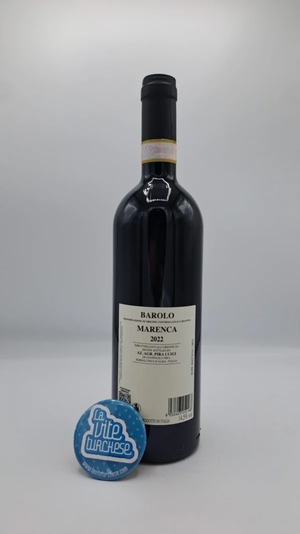 Luigi Pira – Barolo Margheria prodotto nell'omonima vigna situata a Serralunga, affinato in botti medio grandi per 2 anni. 7000 bottiglie.