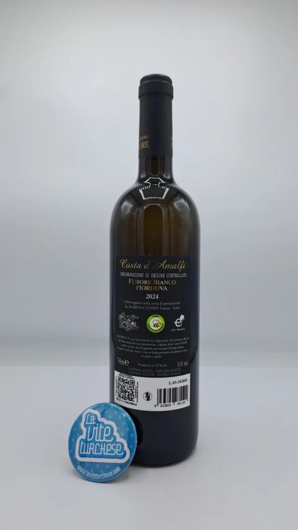 Marisa Cuomo - Furore Bianco Fiorduva produced on the Amalfi Coast from Ginestra, Ripoli and Fenile grapes, aged in barrique for 3 months.