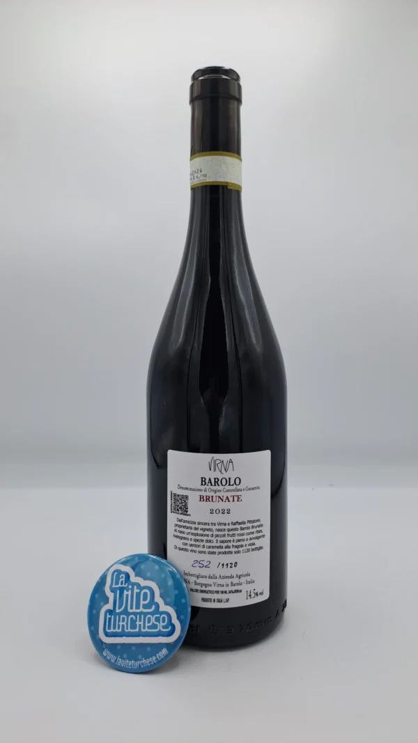 Virna - Barolo Brunate - 2022 prodotto in questo millesimo per la prima volta grazie alla collaborazione e amicizia tra Virna e Raffaella Pittatore.