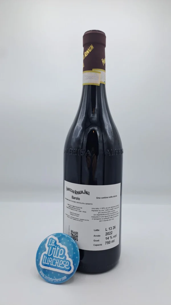 Francesco Rinaldi e Figli – Barolo DOCG - 2022 - back Francesco Rinaldi e Figli – Barolo DOCG produced from various vineyard plots in the towns of Barolo, La Morra, and Castiglione Falletto, using traditional winemaking methods.