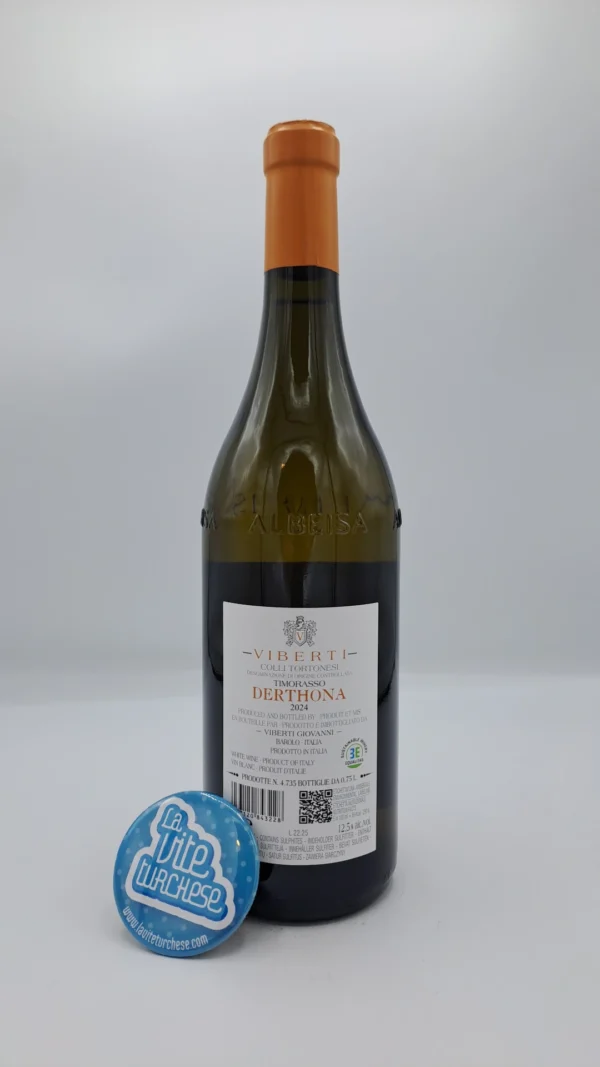 Giovanni Viberti - Derthona Timorasso, first produced from the 2022 harvest, from vineyards in Monleale, vinified in stainless steel tanks.