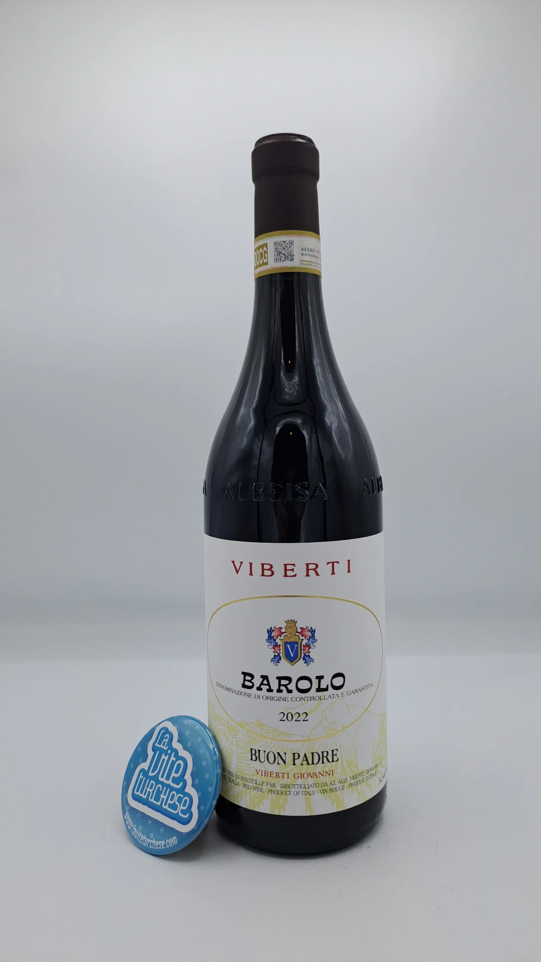 Giovanni Viberti – Barolo Buon Padre – 2022 Giovanni Viberti – Barolo Buon Padre prodotto con diverse vigne situate tra Barolo, Monforte, Verduno, stile tradizionale. Cantina storica di Barolo.