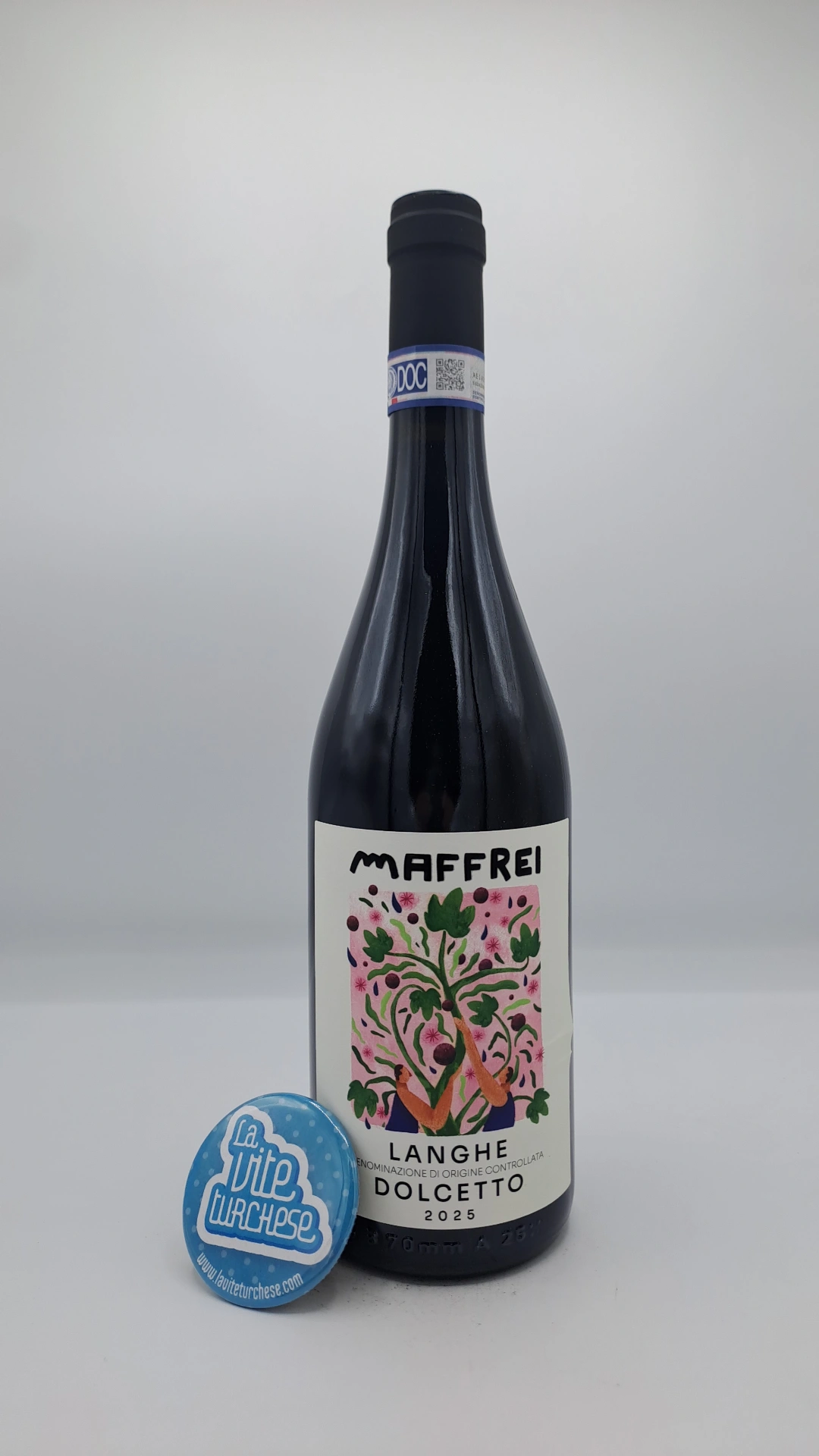 Maffrei - Langhe Dolcetto - 2025 (1) Maffrei - Langhe Dolcetto made from grapes grown in Diano d'Alba, with 10% of the grapes vinified whole, and aged in concrete tanks.