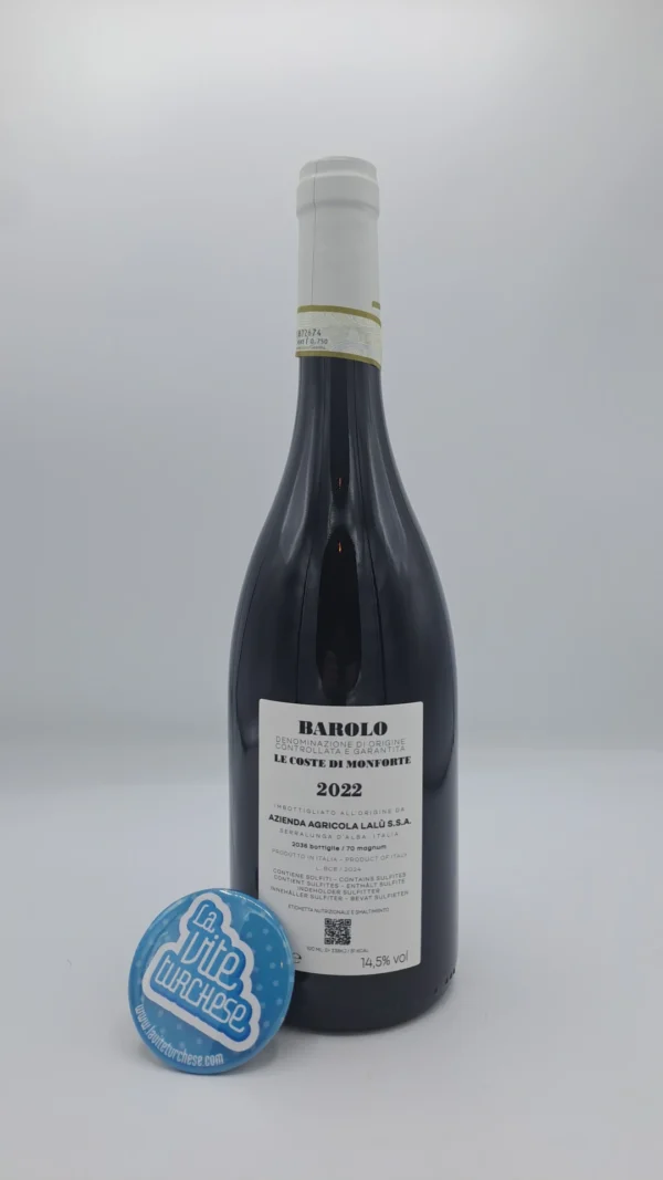 Lalu' - Barolo Le Coste di Monforte produced for the first time in 2019 in the vineyard of the same name located in the lowest part of Monforte. 2036 bottles.