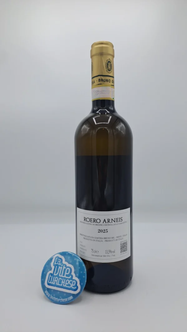 Bruno Giacosa – Roero Arneis prodotto nelle migliori parcelle nel Roero, vinificato in vasche di acciaio inox. Vino dai profumi ampi e mineralità in bocca.